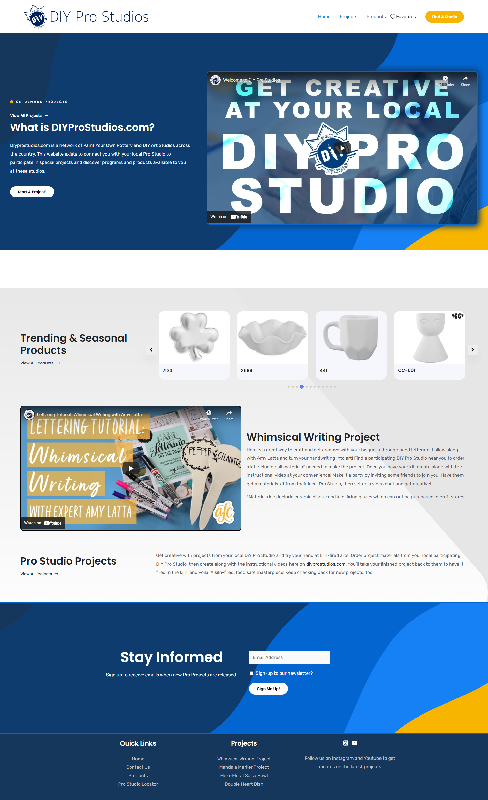 a screenshot of the website https://www.diyprostudios.com/